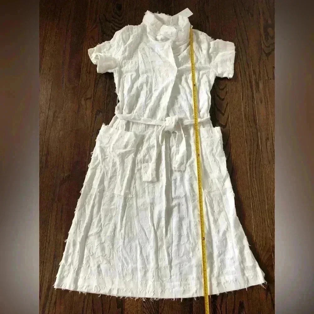 Corey Lynn Calter Women’s XS White Milly Cowl Neck Deep Pocket Midi Dress - NWT! - Picture 11 of 14
